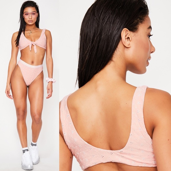 Dippin Daisy’s Other - Pink Eyelet Tie Bikini Top
